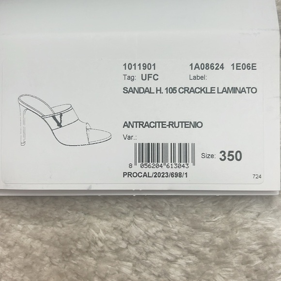 NIB Versace Crackle Laminato Sandal - Picture 8 of 9